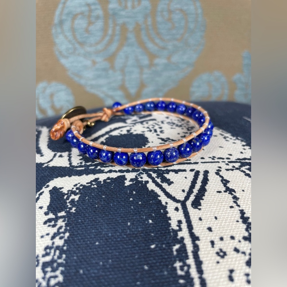 Stackable Lapis Lazuli Bead Bracelet - image 3